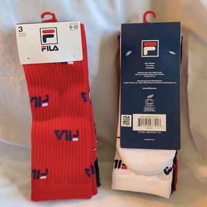 FILA crew red white blue Socks